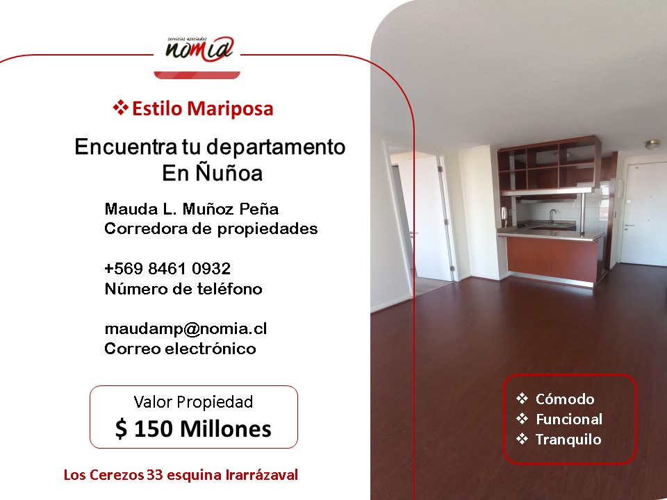 Vendo Departamento En Nuñoa